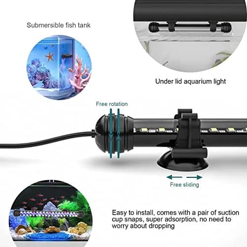 SEAOURA Submersible Led Aquarium Light for Fish Tank with Timer, 11 Inch | Waterproof Full Spectrum Fish & Plant Light thumbnail 6