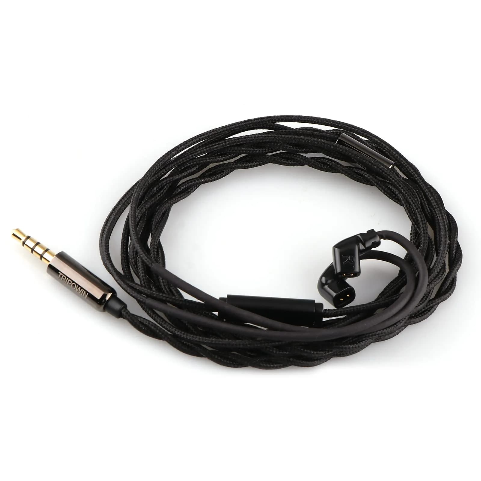 Linsoul Tripowin Zombur OFC In-Ear Monitor Cable 1.25m | Oxygen-Free Copper for Smooth Sound — Recessed 2-Pin / With Mic