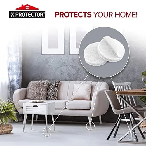 X-Protector Felt Furniture Pads - 48 PCS 1" White | Floor Scratch Protection thumbnail 6