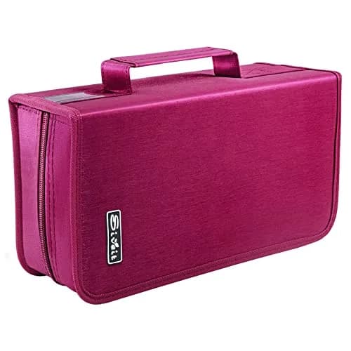 Siveit DVD Case Holder, Rose | 160 Capacity Portable Media Organizer for Home & Travel thumbnail 1