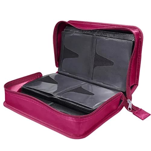 Siveit DVD Case Holder, Rose | 160 Capacity Portable Media Organizer for Home & Travel thumbnail 6