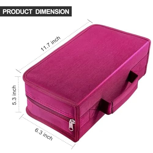 Siveit DVD Case Holder, Rose | 160 Capacity Portable Media Organizer for Home & Travel thumbnail 2