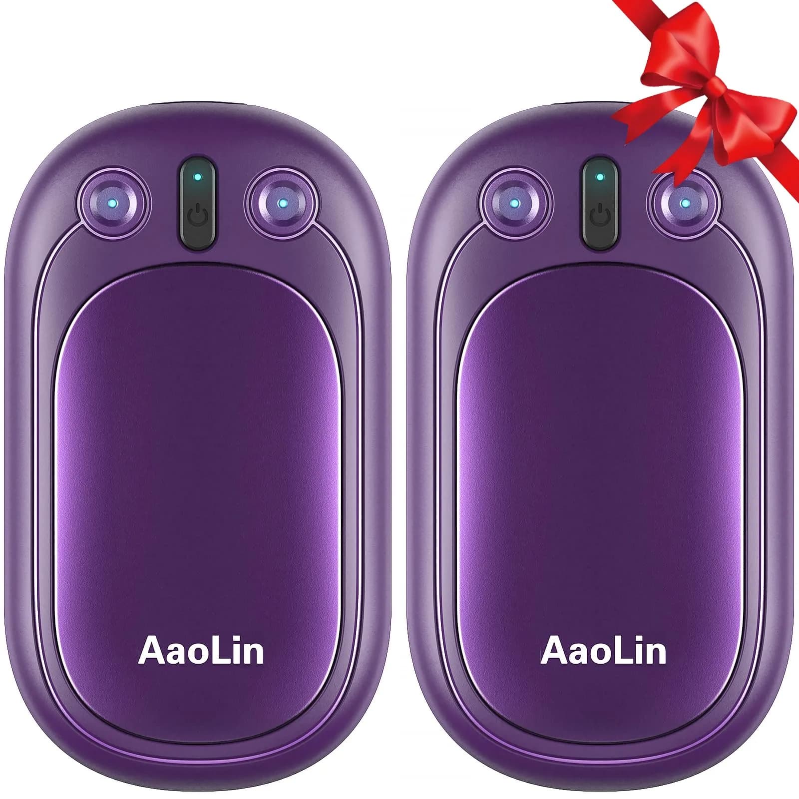 AaoLin Hand Warmers Rechargeable 2 Pack | Long 12Hrs Heating, Portable & Safe — Purple