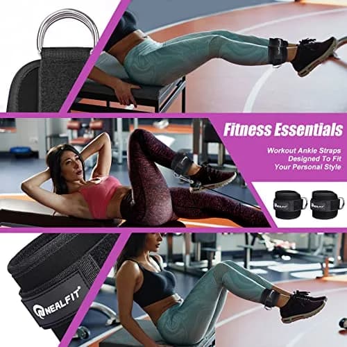NEALFIT Ankle Strap for Cable Machine, Black Single | Reinforced Steel D-Ring for Glute Kickbacks thumbnail 5
