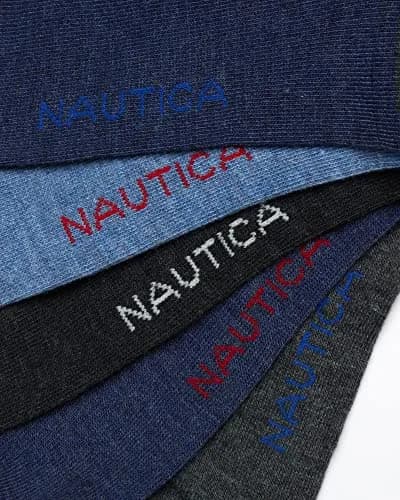 Nautica Men's Dress Socks Business Formal Comfort Stretch Crew Socks 10 Pack | Moisture-Wicking & Stay-Up Fit thumbnail 3