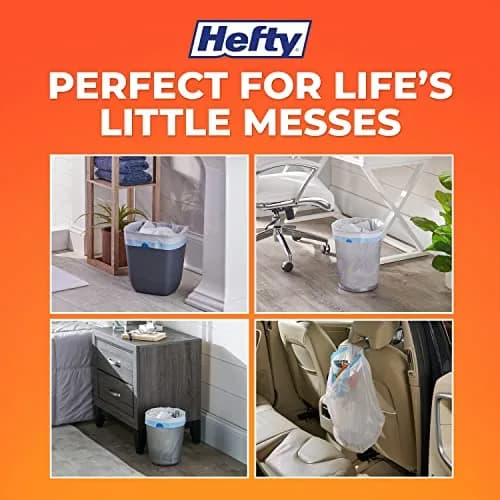 Hefty Small Trash Bags, 4 Gallon, 34 Count, Ocean Water Scent | Value Pack Waste Bag thumbnail 5