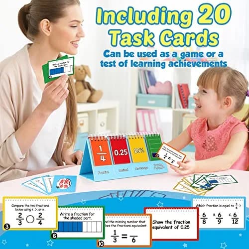 Torlam Fraction Manipulatives for Elementary School | Math Circles & Percentages, 1st-6th Grade | Kids Homeschool Supplies thumbnail 4
