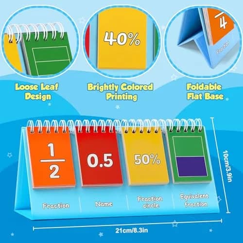 Torlam Fraction Manipulatives for Elementary School | Math Circles & Percentages, 1st-6th Grade | Kids Homeschool Supplies thumbnail 3