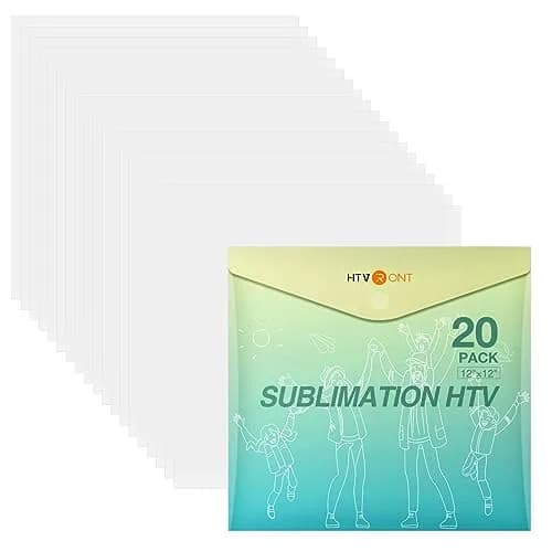 HTVRONT Sublimation Vinyl for Cotton Shirts 20 Pack 12x12" | Bright & Durable thumbnail 1