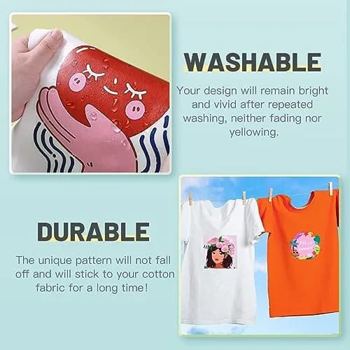 HTVRONT Sublimation Vinyl for Cotton Shirts 20 Pack 12x12" | Bright & Durable thumbnail 3