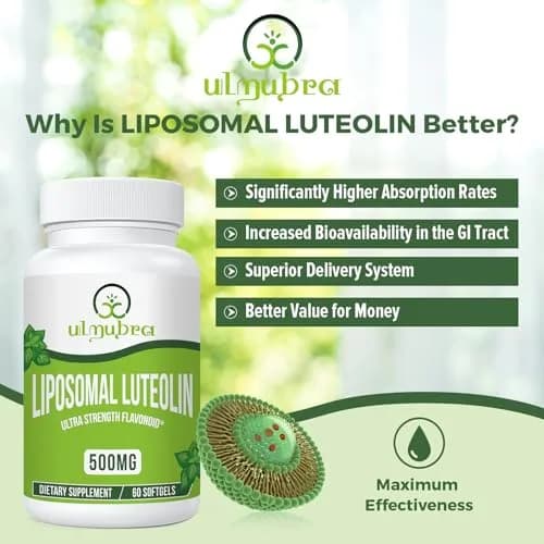 Ulmubra Liposomal Luteolin 500MG | Maximum Absorption, Potent Flavonoid, 120 Softgels, Non-GMO, Gluten Free thumbnail 2