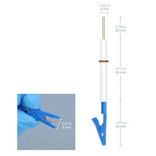 stonylab Electrode Holder Multi-Purpose Electrode Clip with Detachable Nickel Plated Copper Gator Clip and PTFE Body 80mm (3.15 inches) | For Electrolytic Cells thumbnail 2