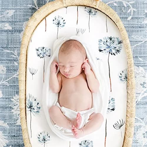GRSSDER Stretchy Ultra Soft Bassinet Fitted Sheets 3 Pack, Universal Fit for Oval Rectangle Moses Basket Mattresses | 300 Thread Count Jersey Knit thumbnail 5