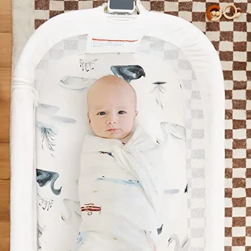GRSSDER Stretchy Ultra Soft Bassinet Fitted Sheets 3 Pack, Universal Fit for Oval Rectangle Moses Basket Mattresses | 300 Thread Count Jersey Knit thumbnail 3