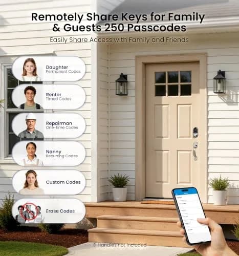 Veise RZ07 Fingerprint Smart Door Lock Deadbolt Satin Nickel | App Control, Fast Fingerprint thumbnail 6