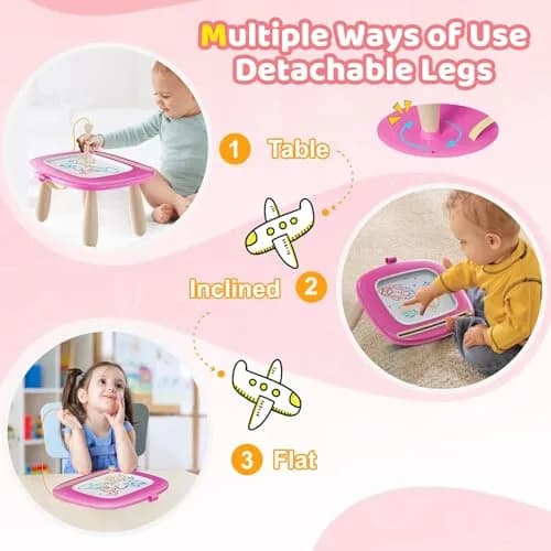 Kikidex Magnetic Doodle Board for Toddlers 1-3 Years | Rose | 32cm x 33cm (12.6in x 13in) thumbnail 4
