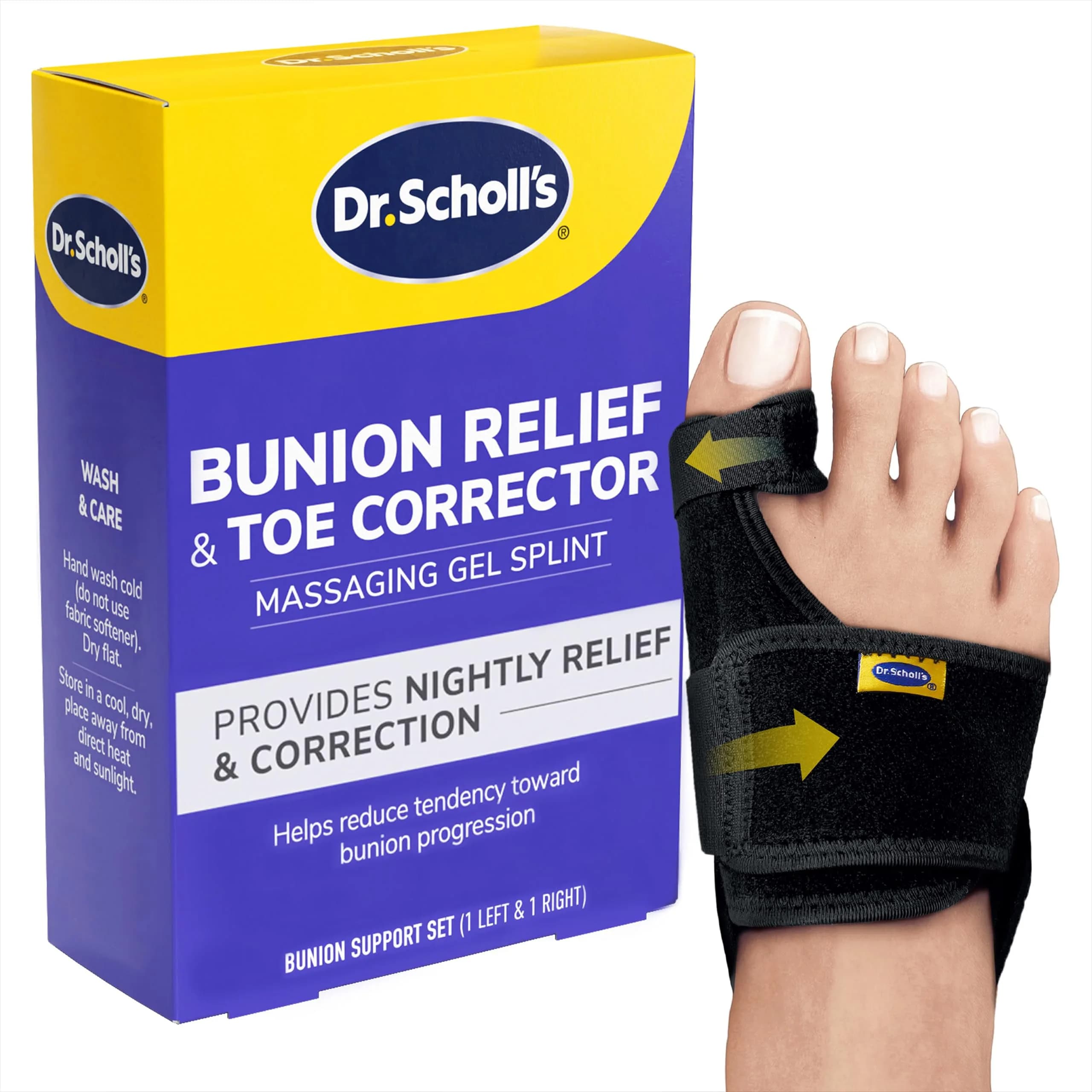 Dr. Scholl's Bunion Relief & Toe Corrector | Night Support for Bunion Pain Relief - main product image