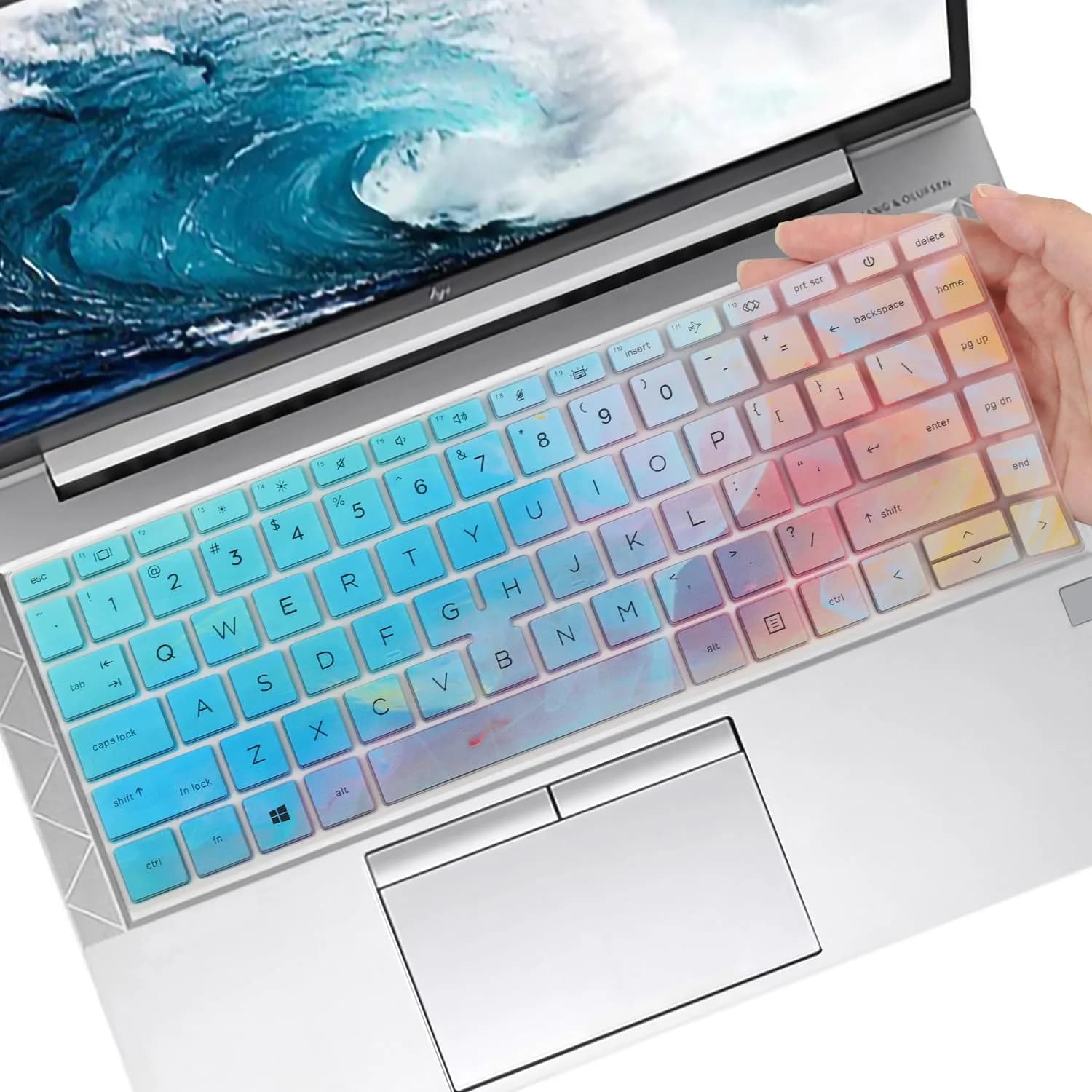 MUBUY-GOL Keyboard Cover for 14 Inch HP EliteBook 840 845 G7 G8 | Waterproof Dustproof Silicone — Colorful