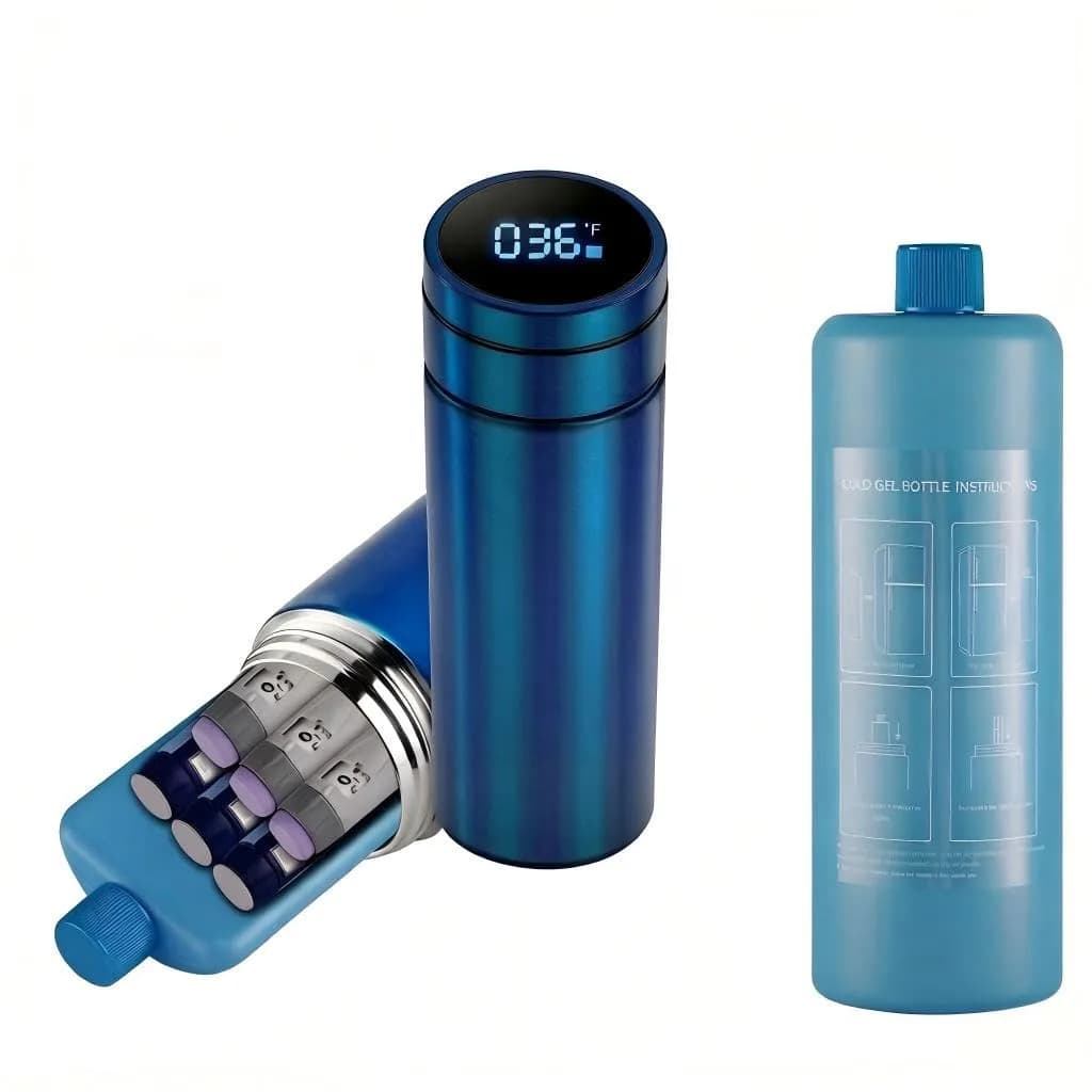 Bogush 60H Insulin Cooler Travel Case with Digital Temp Display 22.9cm (9in) | Keeps Insulin 2-8°C for 40 Hours — Blue