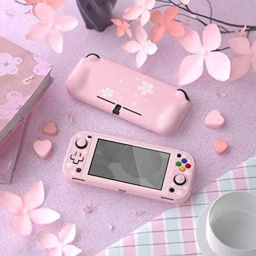 PlayVital ZealProtect Protective Case for Nintendo Switch Lite Cherry Blossoms Petals | Shock-Absorbent & Ergonomic Grip (110c) thumbnail 4