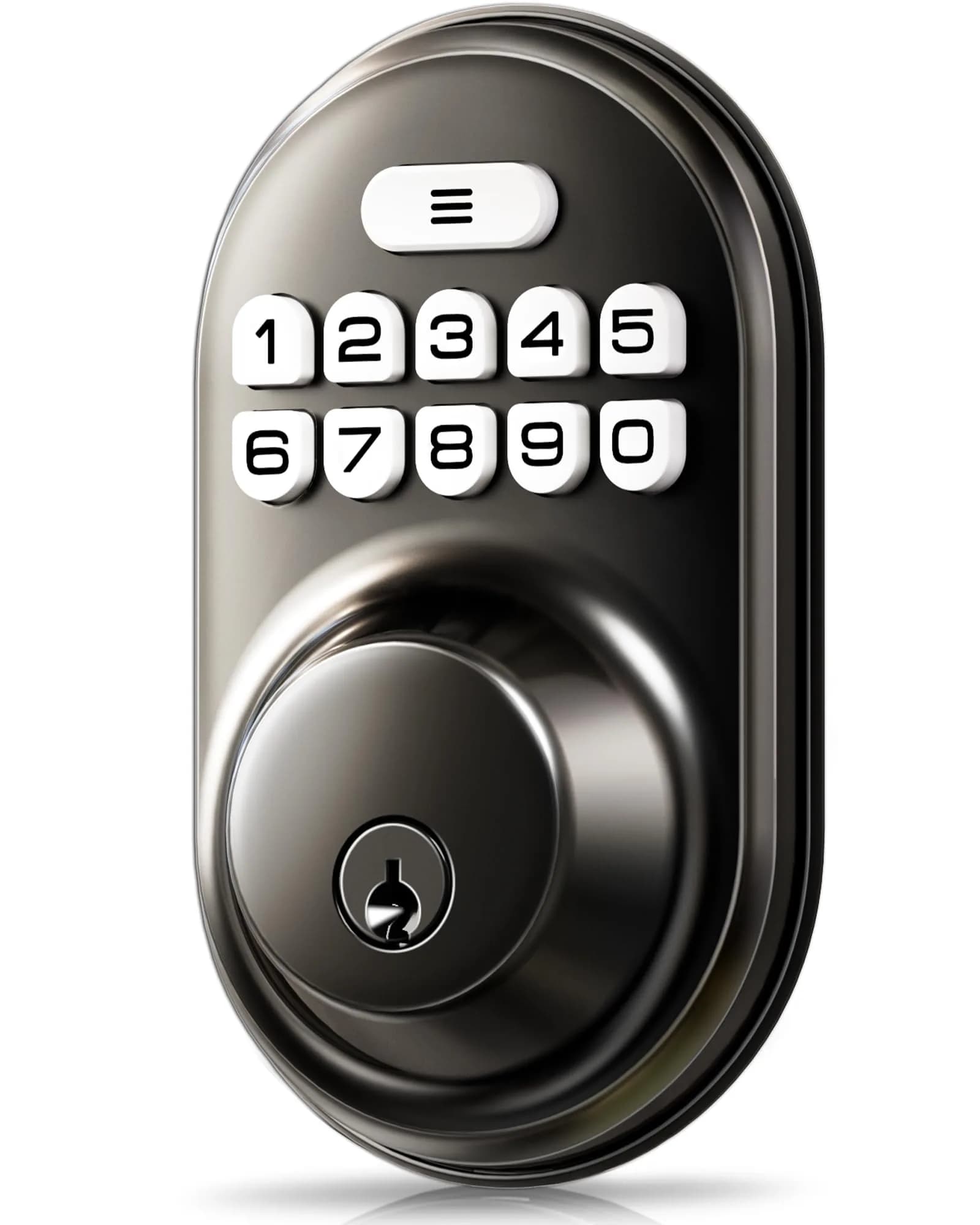 Veise RZ-A Electronic Deadbolt Door Lock, Matte Black | Keyless Entry & Auto Lock - main product image