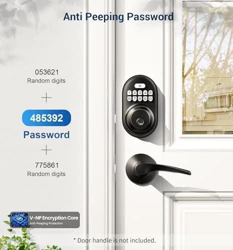 Veise RZ-A Electronic Deadbolt Door Lock, Matte Black | Keyless Entry & Auto Lock thumbnail 3