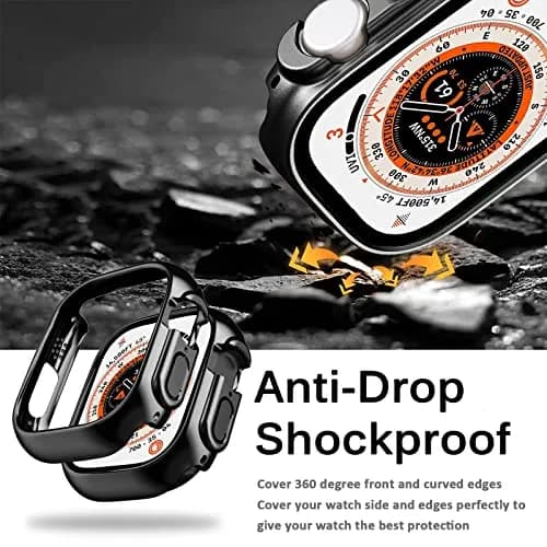 Miimall Compatible for Apple Watch Ultra/Ultra 2 49mm Case Black | Slim Shockproof PC Bumper thumbnail 4