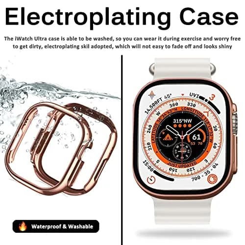 Miimall Apple Watch 49mm Ultra Case Rose Gold | Slim Electroplating Hard PC Cover thumbnail 5