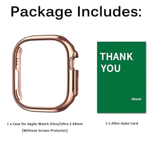 Miimall Apple Watch 49mm Ultra Case Rose Gold | Slim Electroplating Hard PC Cover thumbnail 8