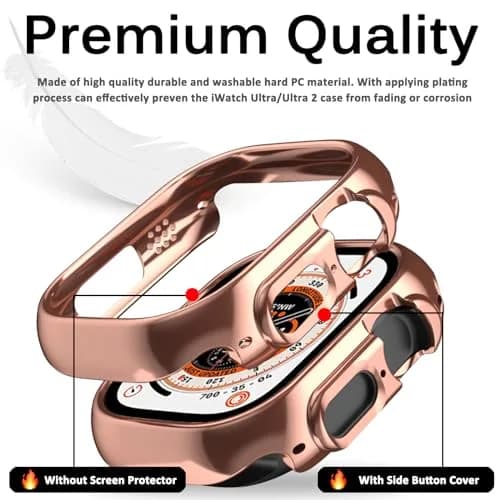 Miimall Apple Watch 49mm Ultra Case Rose Gold | Slim Electroplating Hard PC Cover thumbnail 3