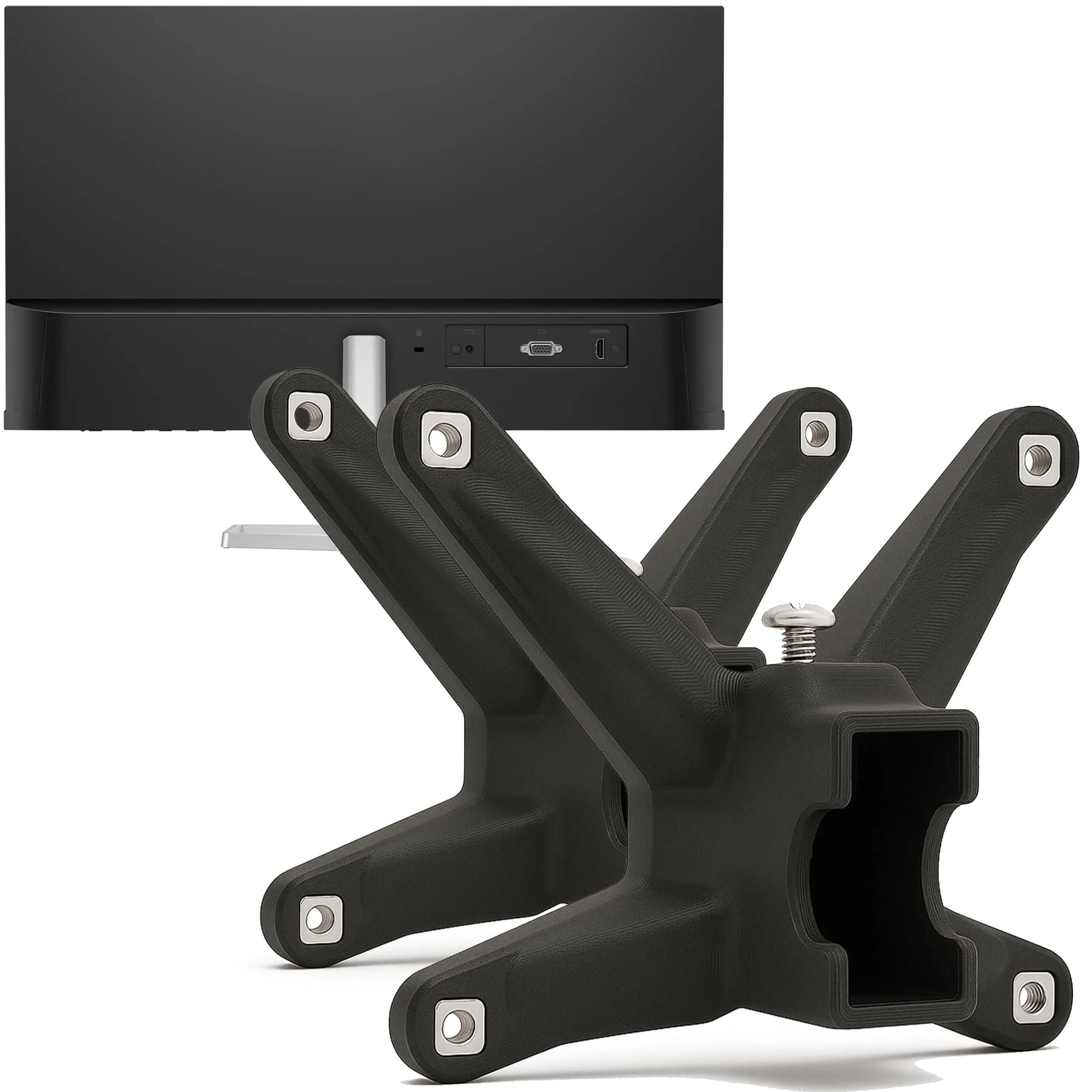 3IDEE VESA Mount Adapter for HP Monitors 75x75 | Easy Installation, 2-Pack — Black