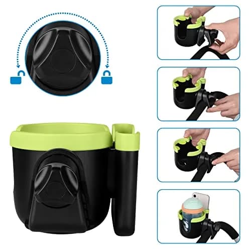 Accmor Stroller Cup Holder with Phone Holder | Universal Fit for Baby Strollers & Wheelchairs thumbnail 5
