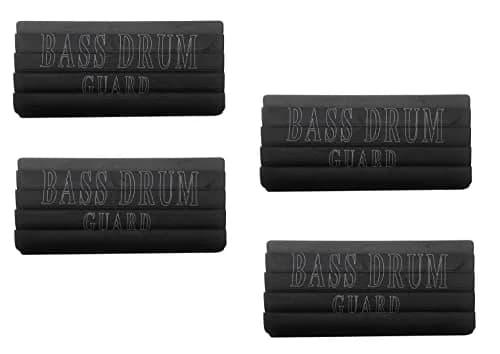 TUOREN 4 Pack Rubber Hoop Guard for Bass Drums | Protects Metal Hoops, Easy Install, Black thumbnail 1