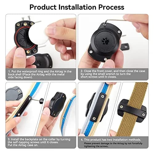 CITYWAY Ultra-Secure Airtag Dog Collar Holder 2 Pack Black | IPX8 Waterproof & Unbreakable thumbnail 5
