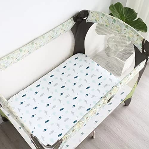 SPRINGSPIRIT Pack and Play Sheets 2-Pack | Aqua Dinosaurs & Ocean Print, 39"x27"x5" (99cm x 69cm x 13cm) thumbnail 7