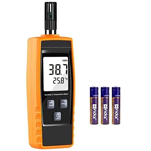 XRCLIF Handheld Humidity Meter Digital Hygrometer Thermometer 0-100% RH / -30-60°C (-22-140°F) LCD Display Backlight Moisture Tester Gauge | Dual Display thumbnail 1