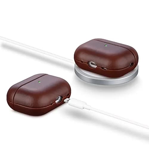 Maogoam Genuine Veg-Tanned Leather Case Cover for Apple AirPods Pro 2/1 | Vintage Patina & MagSafe Compatibility thumbnail 3