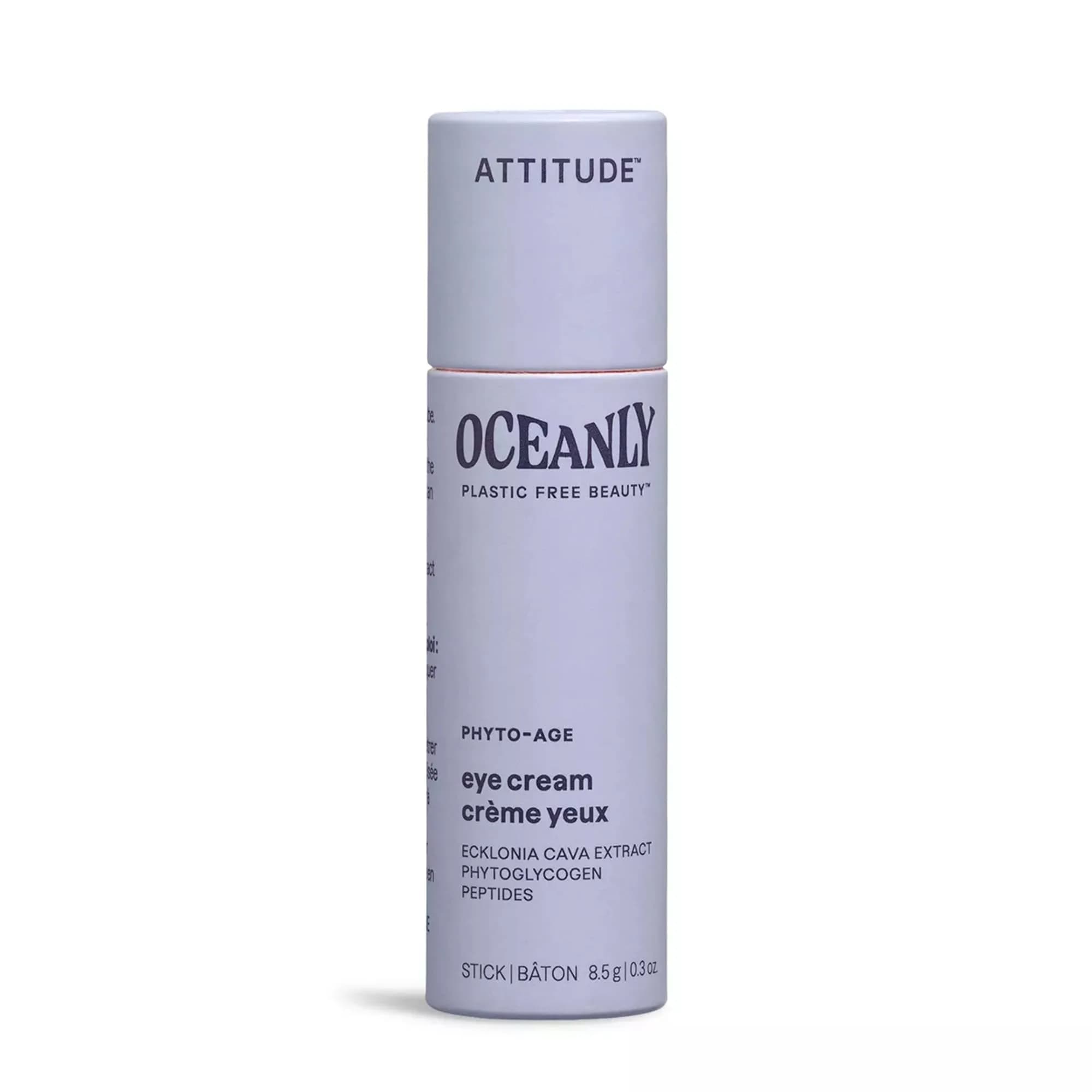 ATTITUDE Oceanly Eye Cream Stick PHYTO GLOW 8.5g (0.3 Oz) | EWG Verified Plant-Based Brightening — Unscented