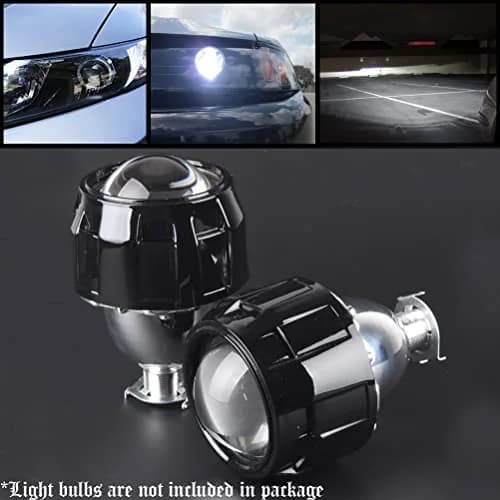 Astra Depot 2.5 inch H1 Bi-Xenon Front Lamp Projector Lens | Chrome Housing, Clear Lens, 2 Pack thumbnail 2