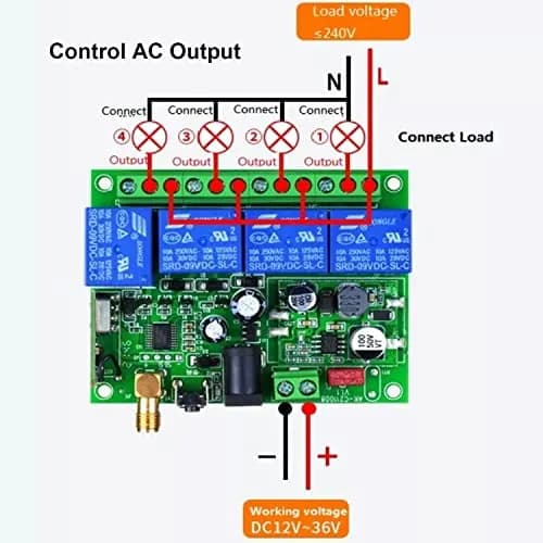 Kaleinavi Wireless Remote Control 4-Channel 12V-36V | Industrial RF Switch with 6 Modes thumbnail 7