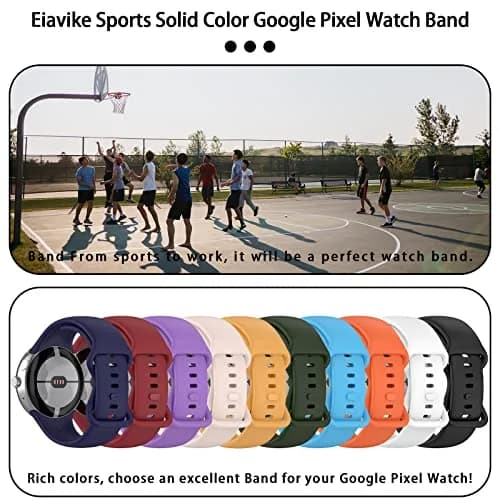 Eiavike Silicone Band Compatible with Google Pixel Watch 41mm | Breathable, Soft, Durable Sport Replacement Strap thumbnail 7