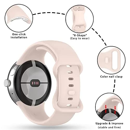 Eiavike Silicone Watch Band for Google Pixel Watch 41mm | Breathable & Durable Replacement Strap thumbnail 2
