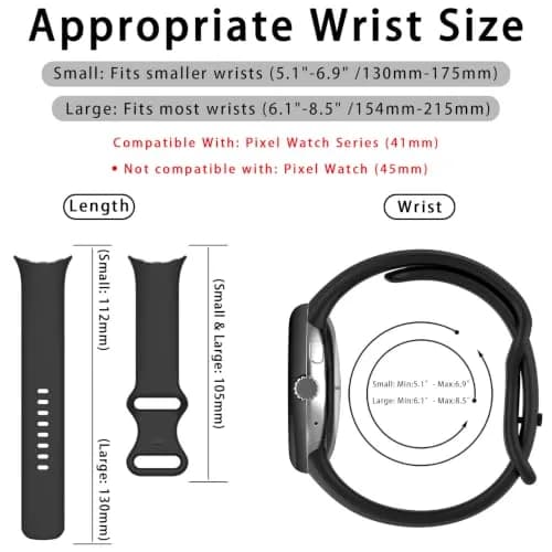 Eiavike Silicone Band Compatible with Google Pixel Watch 41mm | Breathable, Soft, Durable Replacement Strap thumbnail 6