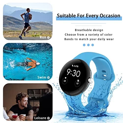Eiavike Watch Band Compatible with Google Pixel Watch 41mm | Silicone Replacement Strap for Daily Use thumbnail 5