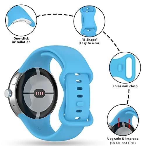 Eiavike Watch Band Compatible with Google Pixel Watch 41mm | Silicone Replacement Strap for Daily Use thumbnail 2