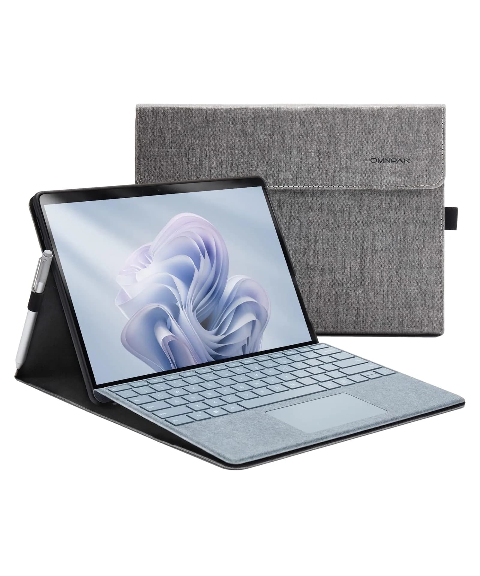 Omnpak Case for 13 inch Microsoft Surface Pro 11/10/9, Multi-Angle Stand | Shockproof Protective Cover — Grey / For Surface Pro 11/10/9