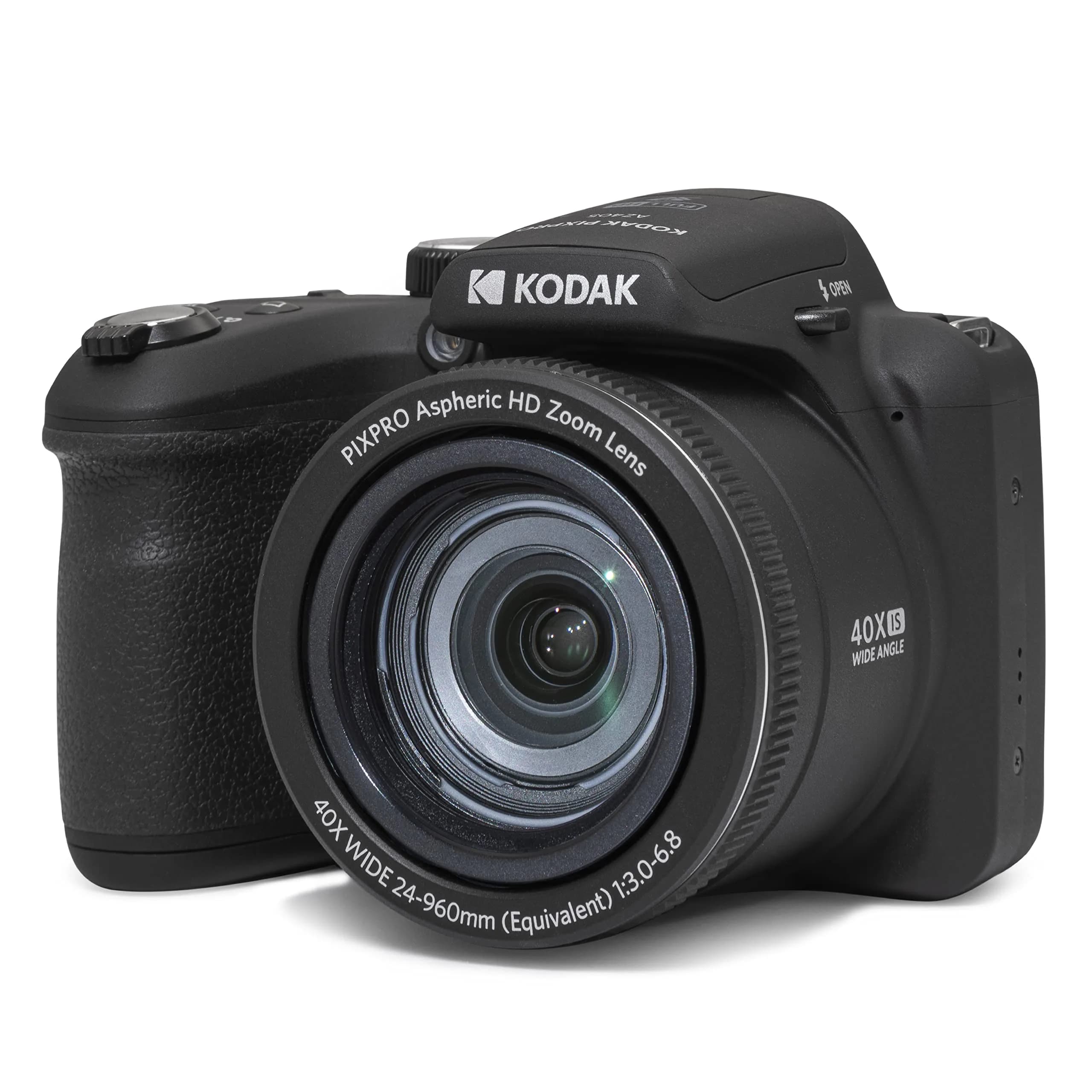KODAK PIXPRO AZ405 Digital Camera 20MP 40x Optical Zoom 24mm Wide Angle Black | 1080p HD Video, AA Battery Powered - main product image