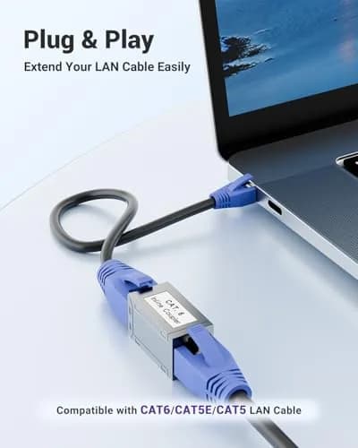 VCELINK RJ45 Shielded Coupler, CAT6 Ethernet Extender, 2-Pack | 1Gbps High-Speed Transmission thumbnail 4