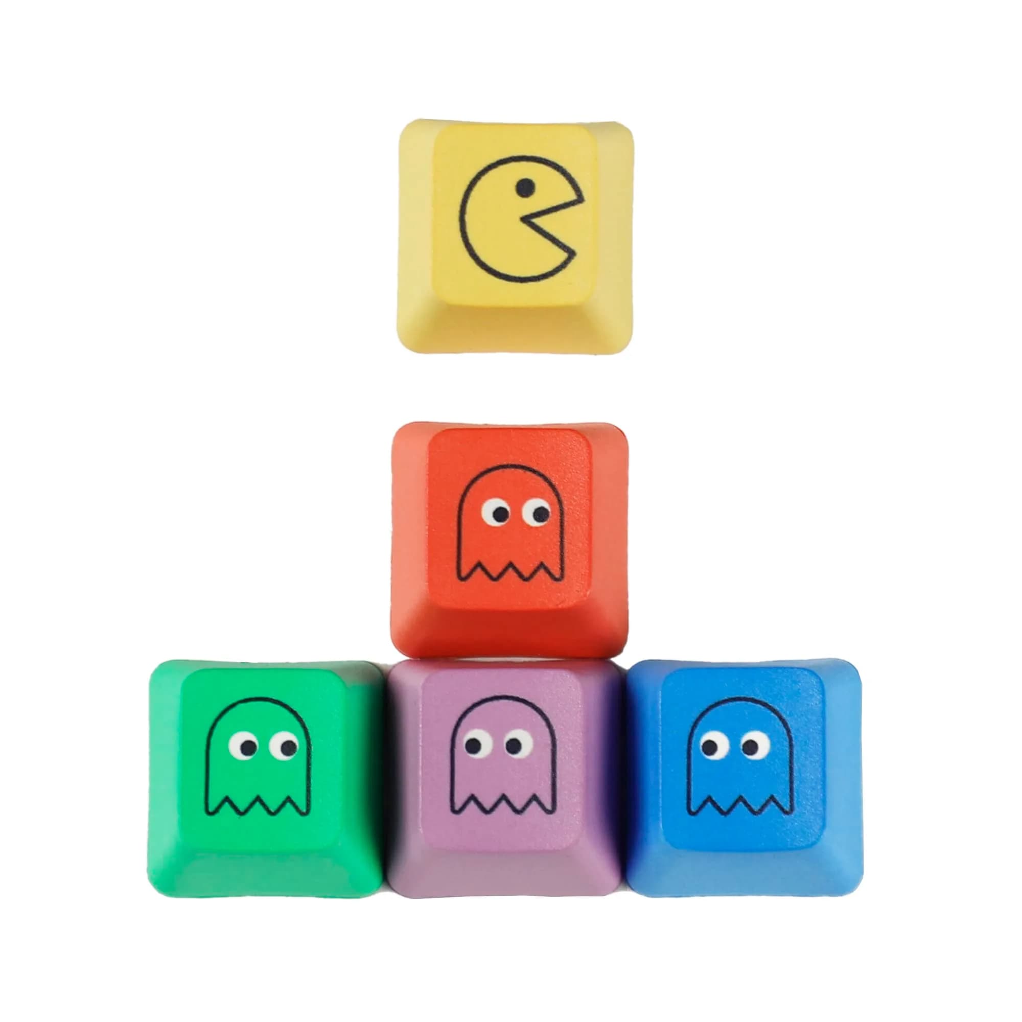 Mechkeeb OEM Pac-man 5 Keys PBT Keycaps | Retro Rainbow Dye-Sublimation for MX Mechanical Keyboards - main product image