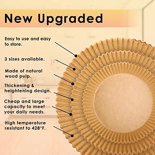 ctizne Air Fryer Liners Disposable 9IN Round | Oil Proof & Non-Stick for 8-10QT thumbnail 3